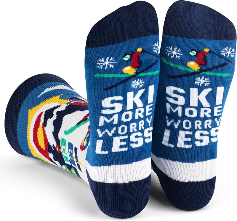 Lavley Ski Socks - Funny socks for skiers and snowboarders - Unisex novelty gift - Great for birthdays or holidays - Image 1